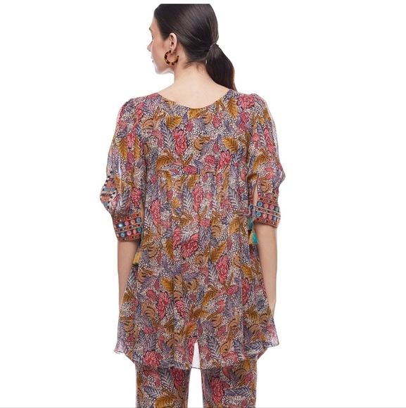 VERB By Pallavi Singhee Follow Multi Color Viscose Georgette PrintedTunic.Size M - Picture 2 of 16